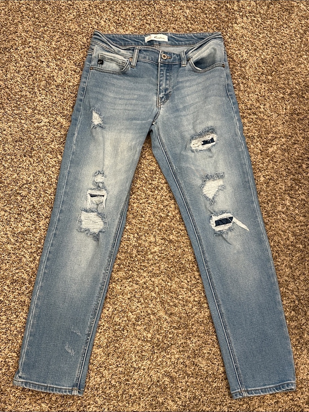 KanCan Faded Blue Distressed Stretch Skinny Jeans